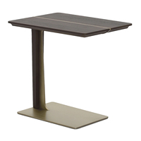 Table basse moderne de luxe réglable, meubles de salon, acier inoxydable, placage bois, durable, minimaliste, table d'appoint en noyer