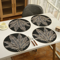 Tapis de Table nordique en feuille de palmier en PVC napperon antidérapant anti-chaud pour hôtel de cuisine domestique et restaurant occidental pour l'isolation