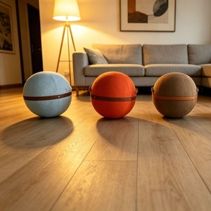 Housse de ballon de yoga en <span class=keywords><strong>lin</strong></span> anti-éclatement avec doubles poignées, ballon de stabilité pour la correction de la posture et les exercices de bureau, ballon de Pilates - Product Image 2