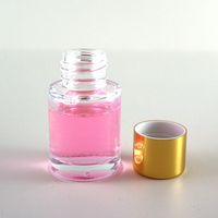 Petit pot de bouteille en verre transparent de 15ml, encreur et encre noire avec bouchon en or