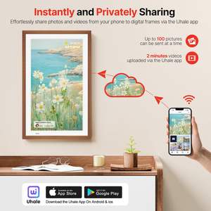 21.5英寸木制数码相框遥控器1080p文本显示器32GB存储IP65额定安卓11操作系统1年保修 - Product Image 2