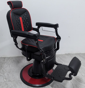 Sillón <span class=keywords><strong>de</strong></span> Barbero Moderno para Salón <span class=keywords><strong>de</strong></span> Belleza y Barbería en Cuero Negro <span class=keywords><strong>Silla</strong></span> <span class=keywords><strong>de</strong></span> Estilismo <span class=keywords><strong>Reclinable</strong></span> Hidráulica - Product Image 6