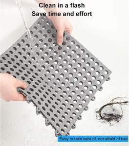 Nouveau Tapis de Bain Antidérapant à Grandes Trous, Séchage Rapide, Imperméable, Massant, Noir et Blanc, pour Salle de Bain et Baignoire - Product Image 5