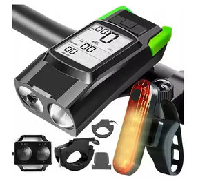 Luz Delantera para Bicicleta de Alta Luminosidad, 3 Modos, Recargable por USB, 3 LED, Accionamiento Directo, Banco de Energía, Luz de Seguridad para Bicicleta, Abril - Product Image 1