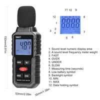 S8607 Sonomètre numérique Testeur de bruit Détecteur de son Décible-Moniteur 30-130dB Instrument de mesure audio Alarme Décibel