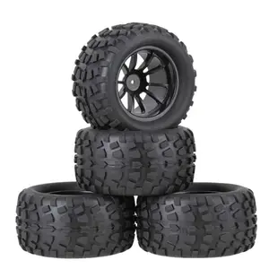 4 pièces jante de roue en plastique avec <span class=keywords><strong>pneus</strong></span> pour HSP 94108 94111 1/10 RC <span class=keywords><strong>Monster</strong></span> Truck - Product Image 1