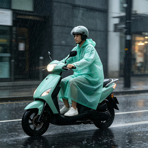Impermeable para Adultos, Color Verde Claro, PVC, Grueso, Resistente, Reutilizable, Largo, con Capucha, para Hombres y Mujeres, Actividades al Aire Libre - Product Image 6