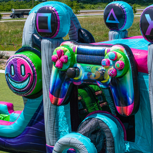 Contrôleur de jeu de château gonflable commercial maison de rebond toboggan Combo Hupfburg château sautant pour enfants <span class=keywords><strong>location</strong></span> de fête de cavalier - Product Image 4
