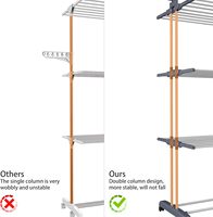 Séchoir à Linge Mobile 4 Niveaux, Étendoir Vertical Extensible Pliant pour Serviettes et Vêtements, Vente en Gros