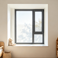 Ventana Abatible de Aluminio y Vidrio Templado, Económica, a Prueba de Polvo, Insonorizada y Fácil de Limpiar, para Hogar y Oficina, Venta al Por Mayor