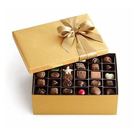 Boîtes pliantes à bonbons au chocolat avec diviseurs, mini petite boîte cadeau au chocolat, emballage noir pour mariage