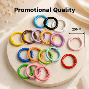 Anillo de resorte de metal de colores surtidos de 20/25/27/33mm, conector de llavero con anillo abierto, anillo de llavero para colgante de bolso - Product Image 5