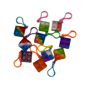 Chaveiros de Silicone Pop Bubble Fidget Macaron Quadrados, Pacote com 30, Brinquedo Antiestresse, Charme para Mochila, Lembrancinhas de Festa, Presentes para Crianças, Caixa Colorida - Product Image 1