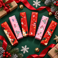 Jouet Squishy en forme de bâton de beurre de Noël en PU à remontée lente, anti-stress à presser avec motif Joyeux Noël et design festif pour le bureau