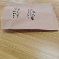 Sachets Doypack en Papier Kraft YSH avec Fermeture Ziplock, Laminage Brillant, Anti-humidité, pour Emballage de Café, Lait et Gelée