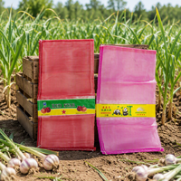 Direct Factory Custom Size PE Leno Mesh Zakken voor het verpakken van verse landbouwproducten zoals knoflook, gember, groenten, aardappelen, uien en fruit.