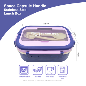 Boîte à lunch isotherme portable pour adultes Bencircle A05-1 à un seul niveau, en acier inoxydable 304, scellée, 1-3 L, chauffable, anti-fuite, boîte à bento - Product Image 5