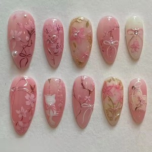 <span class=keywords><strong>Hermosas</strong></span> <span class=keywords><strong>Uñas</strong></span> Postizas Hechas a Mano, <span class=keywords><strong>Uñas</strong></span> Artificiales 3D, <span class=keywords><strong>Uñas</strong></span> de Gel - Product Image 1
