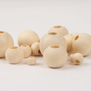 Natural Wood <b>Beads</b> Round <b>Large</b> Hole 10 12 15 16 20 25 30# For Jewelry Making DIY Crafting - Product Image 4