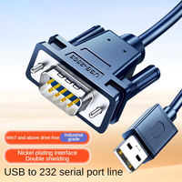 Adaptador de puerto serie USB 2.0 a RS232 de 1,2 metros, color azul oscuro, con cable DB9 (cubierta exterior de PVC, conductor de cobre estañado)