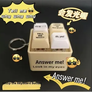 พวงกุญแจพลาสติกเรืองแสงแบบอินเทอร์แอคทีฟ น่ารัก พร้อมข้อความตอบกลับฉัน มองเข้าตาฉัน ของขวัญคลายเครียดสำหรับเพื่อน - Product Image 2