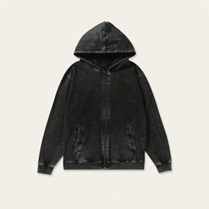 Người Đàn Ông Zip up Hoodies Y2K Boxy Phù Hợp <span class=keywords><strong>V</strong></span>ới 100 Cotton OEM Cổ Điển Rửa Axit Zip up Hoodie Heavyweight Pháp Terry - Product Image 5