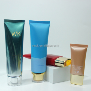 Tube cosmétique en plastique PE rouge de 50 ml et 100 ml avec bouchon à vis pour crème pour les mains, crème pour les yeux, emballage imprimé offset, souple, recyclable - Product Image 2