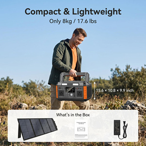 800W Pure Sine Wave Portable Power Station 520Wh Lithium Battery Solar <b>Generator</b> with 100W Foldable Solar Panel Kit - Product Image 6