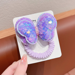 Glitter Sequin <b>Bow</b> Hair Ties High Elastic Ponytail <b>Holders</b> For Baby Girls Kids Hair Accessories - Product Image 4