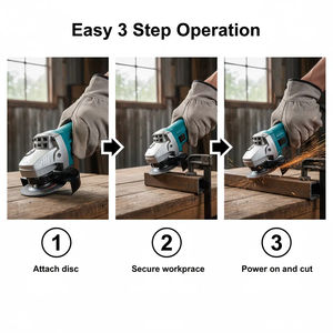 Micro moteur industriel en cuivre pur sans fil, design ergonomique, interrupteur <span class=keywords><strong>à</strong></span> glissière, <span class=keywords><strong>meuleuse</strong></span> d'angle pour carrelage, coupe et rainurage - Product Image 2