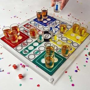 Adult Party Brettspiel-<span class=keywords><strong>Ludo</strong></span> mit 16 Schnaps gläsern für Getränke & Glas getränke Spaß und aufregende Unterhaltung - Product Image 6