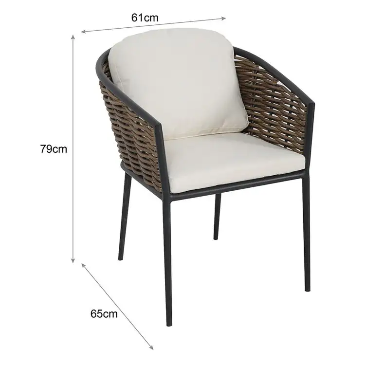 Chaise de jardin en rotin avec coussin imperméable, vente en gros, alum, nouveauté