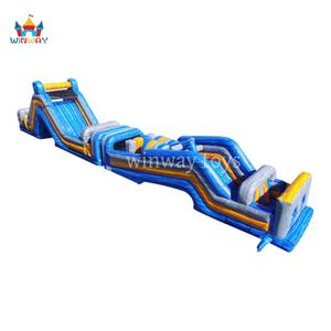 Parcours d'obstacles gonflable commercial modulaire en PVC bleu et jaune, 3 unités, 123x8x18 pieds, garantie 3 ans, comprend une pompe et des kits de réparation pour - Product Image 5