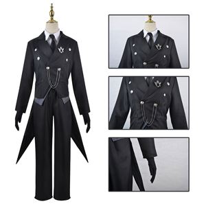 Maggiordomo nero Sebastian Michaelis Costume da Cosplay Set completo rondine coda smoking pantaloni Top nero festa di carnevale diacono nero - Product Image 2