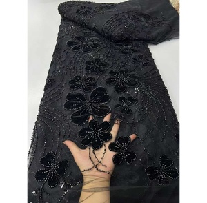 Nuovo Pizzo Francese di Lusso TopLace per Matrimoni, Ricamato con Motivi Floreali, Ecologico con Paillettes, in Poliestere, per Feste, Stile <span class=keywords><strong>Africano</strong></span>, 5 Iarde - Product Image 3