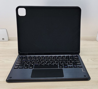 Étui clavier pour iPad Air 11 pouces 2024 housse de tablette avec clavier tactile coque de protection souple en TPU