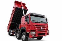 Truk HOWO 371 Merah Euro 2 Diesel 6x4 Baru dengan Mesin Weichai Setir Kiri