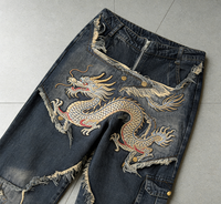 Pantalons de survêtement streetwear personnalisés, vêtements vintage hip-hop, mode, jeans pour hommes, patchs brodés, pantalons taille haute, pantalons pour hommes