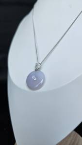 Collar de Jadeíta Natural de la Mejor Calidad, Tipo A, con Diamantes Cultivados en Plata 925 para Mujer, Jadeíta Paradise, Certificado NGTC, a la Moda - Product Image 3