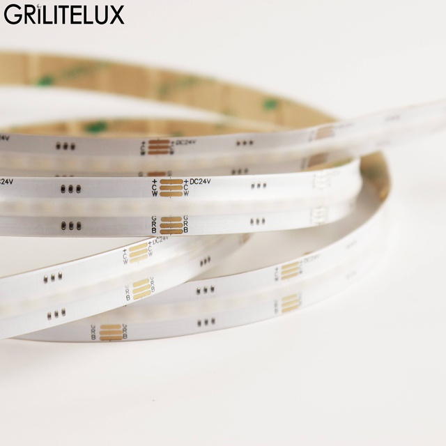 RGB+CCT COB LED Strip Light IP20 Copper 24V 840 LEDs 25W High Power Flexible Tape for Luxury Hotel Ceiling Cove Lighting Decor