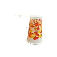 Gobelets jetables en papier pour boissons froides avec couvercle en PS pour jus et autres boissons