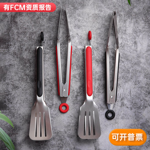 Stainless Steel Three Line Tongs With Red Handle Oven Safe Food Clip For Kitchen BBQ Cooking - Product Image 5