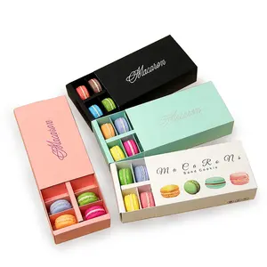 Einweg-Kraft papier Macaron-Verpackungs box Back geschenk box High-End-Eigelb-Gebäck-Keks-Geschenk box Rosa Verpackungs artikel