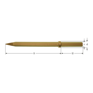 Pointe de marteau pneumatique anti-étincelle Metalmeccanica, modèle 085-3300, longueur 330 mm, outil anti-étincelle - Product Image 1