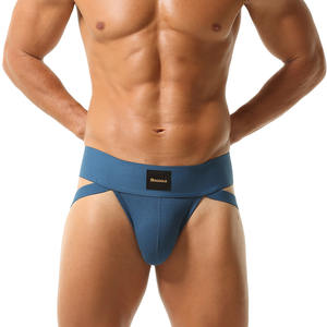 Slip da Uomo Sexy in Tessuto Lavorato a Maglia con Tasca Frontale, Perizoma e Boxer Semplici - Product Image 4