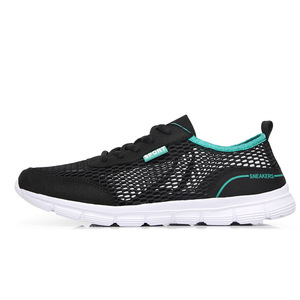 Mesh Fabric Solid Color Casual Sports Running Shoes Summer Korean Style Lightweight Outsole Front <b>Laces</b> - Product Image 5