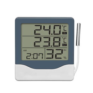 Electronic Digital Thermohygrometer Indoor Outdoor <b>Thermometer</b> With Time and Clock <b>Household</b> <b>Thermometers</b> - Product Image 1