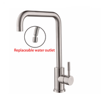 KM-2602 moderne en acier inoxydable mitigeur de robinet de cuisine mitigeur cartouche en céramique 304SUS eau chaude froide monotrou