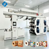 Machine d'impression flexographique industrielle à engrenages planétaires avec anilox céramique pour film plastique, impression haute précision