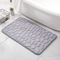 Tapis de sol de salle de bain moderne FIGOO - Forme marbre, procédé de gaufrage, mousse à mémoire de forme, tapis de bain antidérapant pour salle de bain